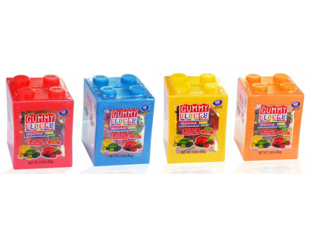 CandyRific  4-D GUMMY BLOCKS PLASTIC BANK CUBE, (2) 12ct