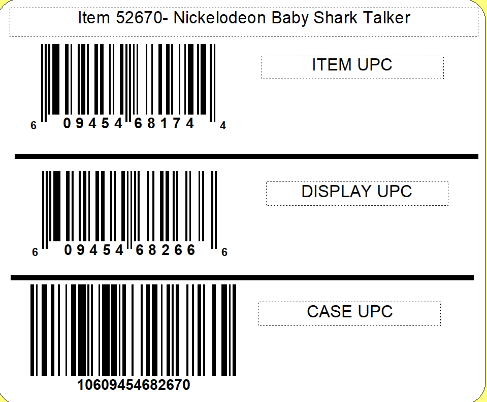 Nickelodeon Baby Shark Talker, 3/6ct