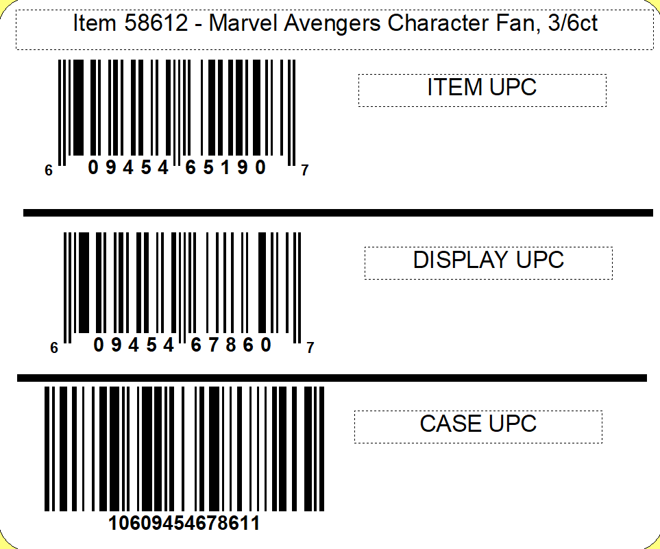 Marvel Avengers Character Fan, 3/6ct