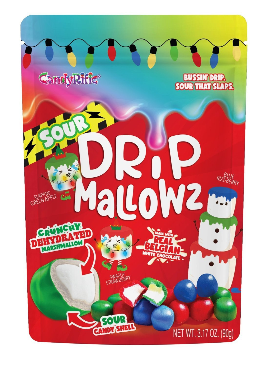 CandyRific  Christmas White Chocolate Sour Drip Mallowz Bag