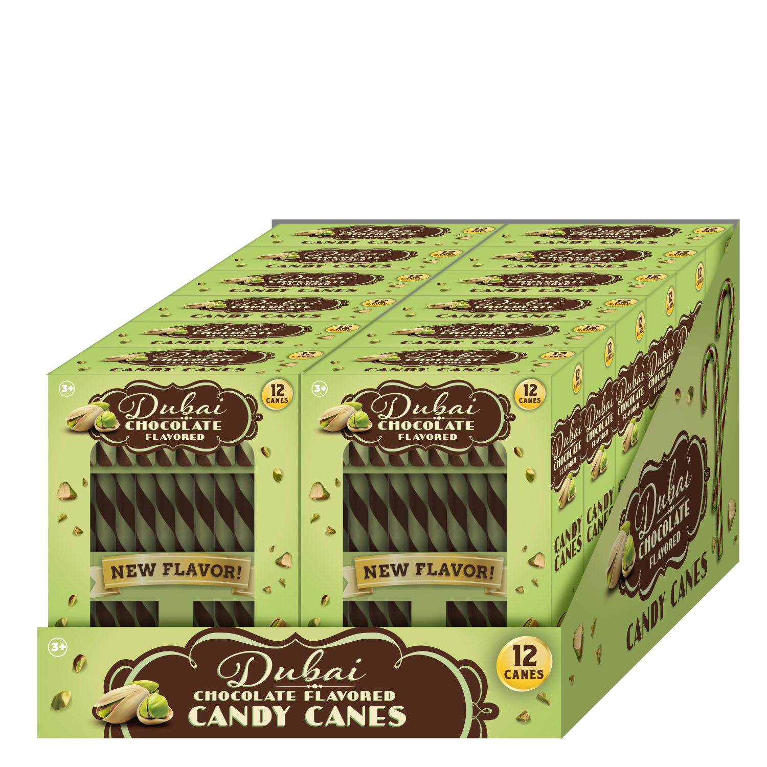 CandyRific  Dubai Chocolate 12ct. Candy Canes 