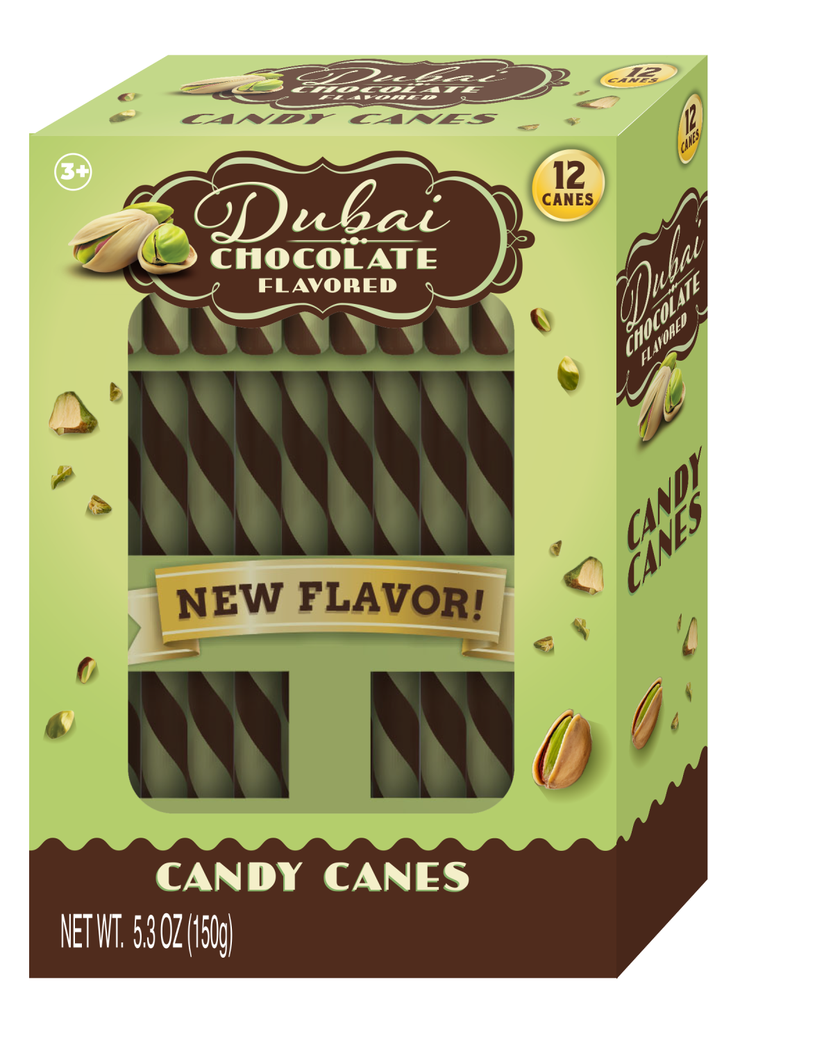 CandyRific  Dubai Chocolate 12ct. Candy Canes 