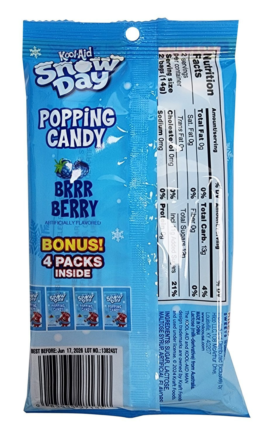 Kool-Aid Snowy Day 4Pk. Popping Candy Bag