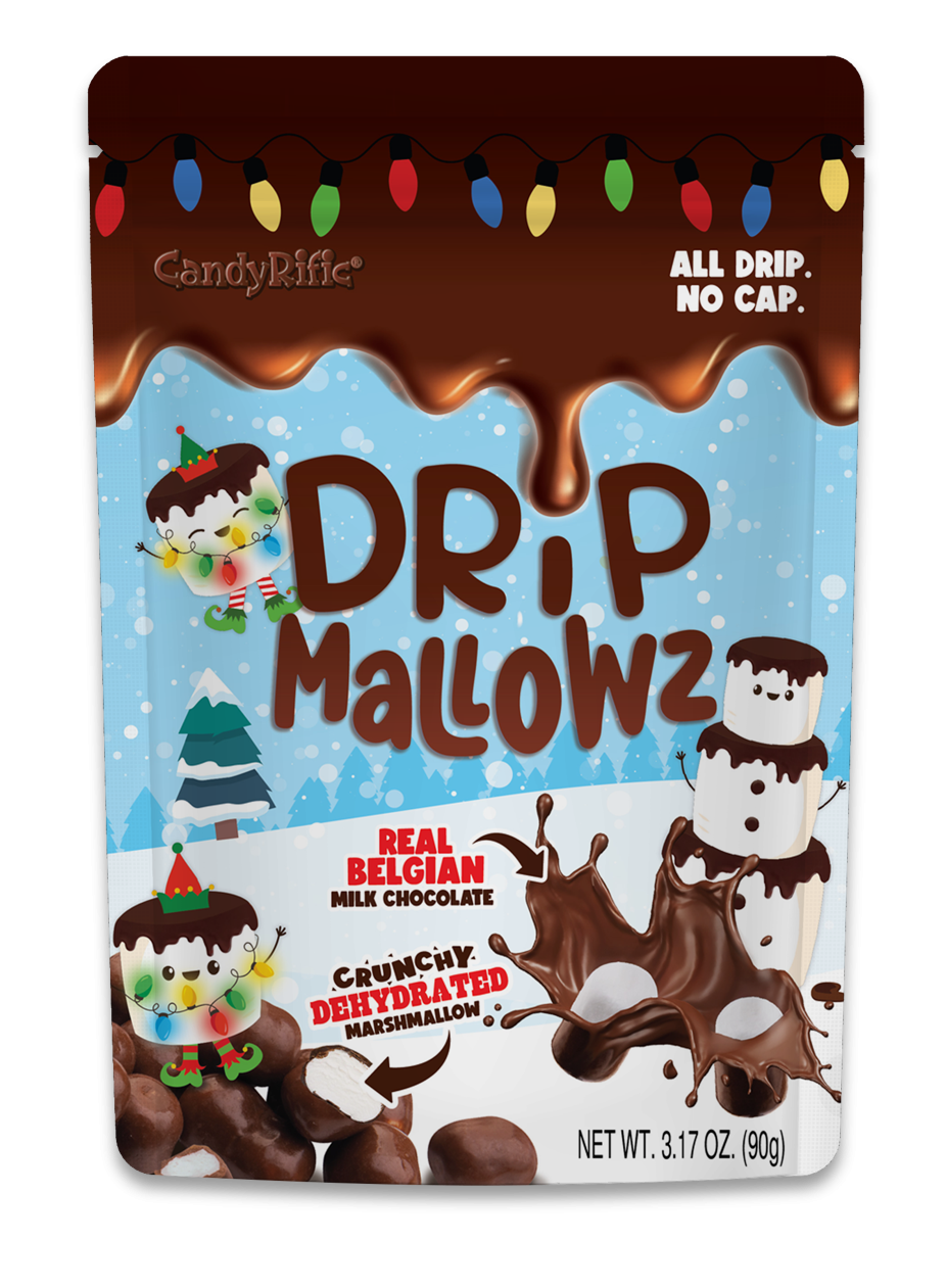 CandyRific  Christmas Milk Chocolate Drip Mallowz Bag