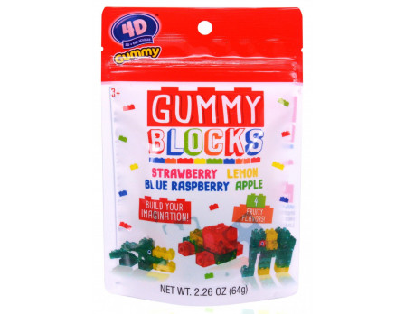 CandyRific  4-D GUMMY BLOCKS PEG BAG, (4) 8ct