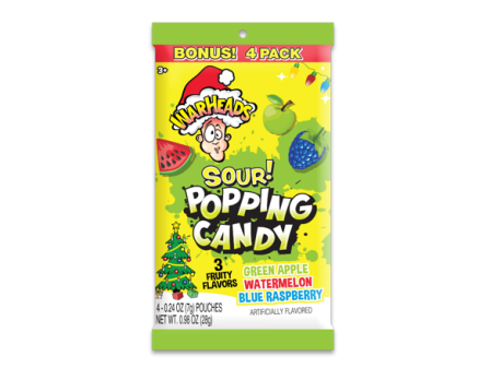 Warheads Christmas Sour 4pk Popping Candy Bag